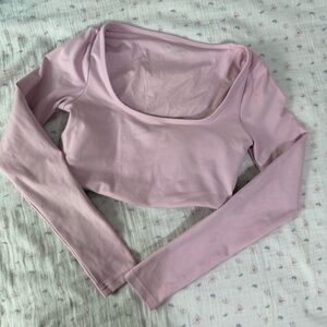 Hollister Gilly Hicks Pink Long Sleeve Crop (S)